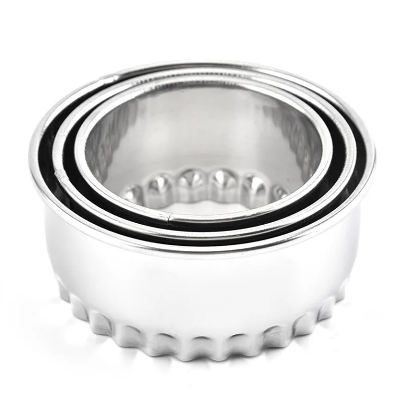 Dumpling Maker Flower Stainless Steel Cut Dumplings Skin Mold 3pcs Kitchen Wrappers Cookie Pastry Baking Utensils Baking Tool Baking Accessories