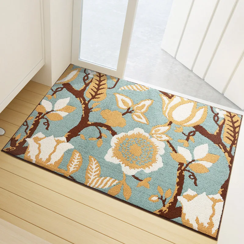 

European Style Polyester Ground Mat Household Kitchen Bathroom Anti-slip Wear-Resistant Door Mat Entrance Foyer Entrance Mat Rug