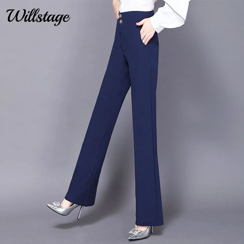Willstage, широкие брюки, плюс размер, 4XL, женские брюки на пуговицах, большие размеры, для офиса, для девушек, для работы, на пуговицах,, весна, осень, низ