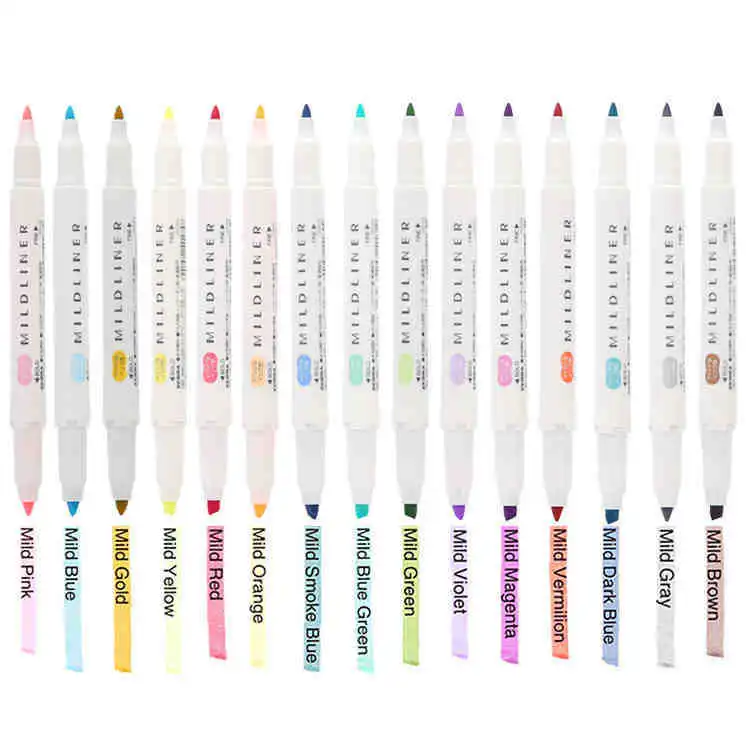 

A Zebra WKT7 MildLiner Marker Fluorescent Pen Round Head/Oblique Double Side School Office