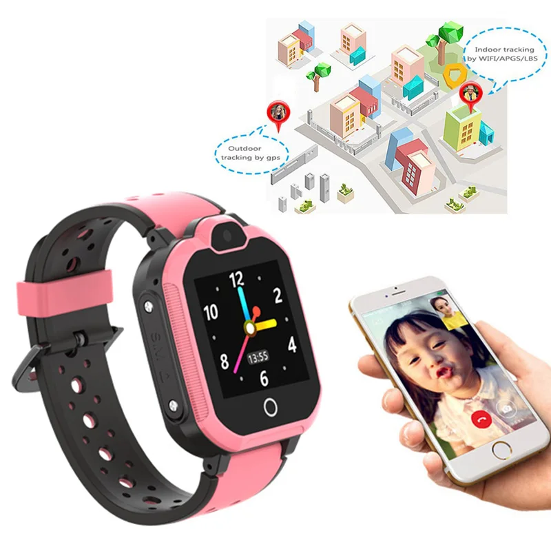 Kids 4G Smart Watch GPS Locator Dual-Core Alarm Bluetooth WiFi for Children Gift JHP-Best