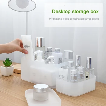

Desktop Cosmetics Storage Box Dressing Table Large Capacity Anti-wear Cosmetic Bag Desk Skin Care PP Translucent Cosmetic Boxes