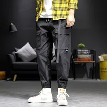 Мужские штаны в стиле хип-хоп, штаны для бега, черные брюки, спортивные штаны, Уличная Одежда для танцев, спортивные штаны, повседневная мужская одежда на завязках