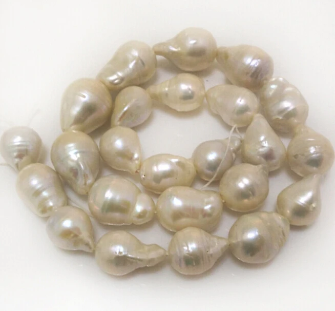 915 +++16 inches AA+ Natural White Big Nucleated Large Baroque Pearls Loose Strand | Украшения и аксессуары