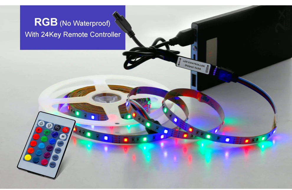 String Lights 5M RGB LED Strip 2835 5V USB LED Strip Light For TV Background Lighting Decoration Fairy Lights