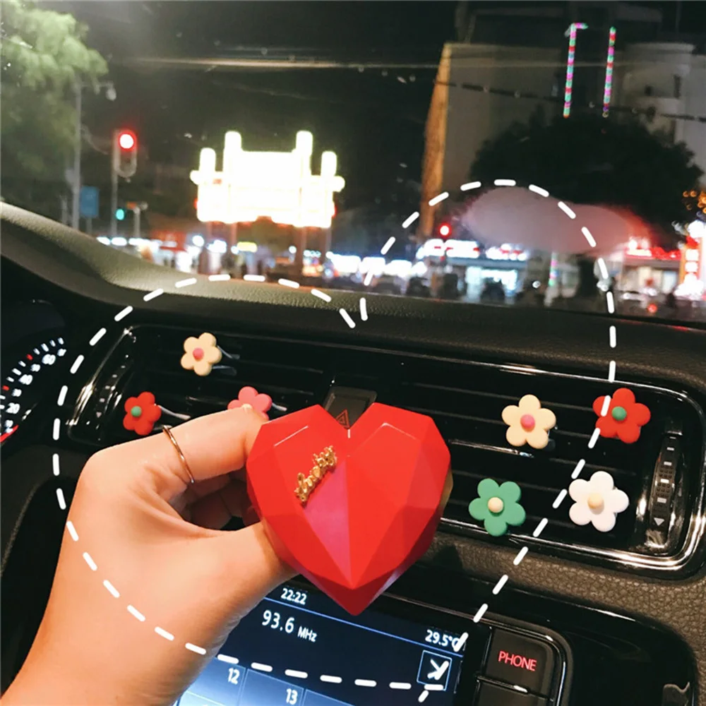 Изящная Автомобильная воздушная декорация для вентилятора интерьера Автомобильная декорация для вентилятора украшения красочные цветы вентиляционное отверстие клип украшения