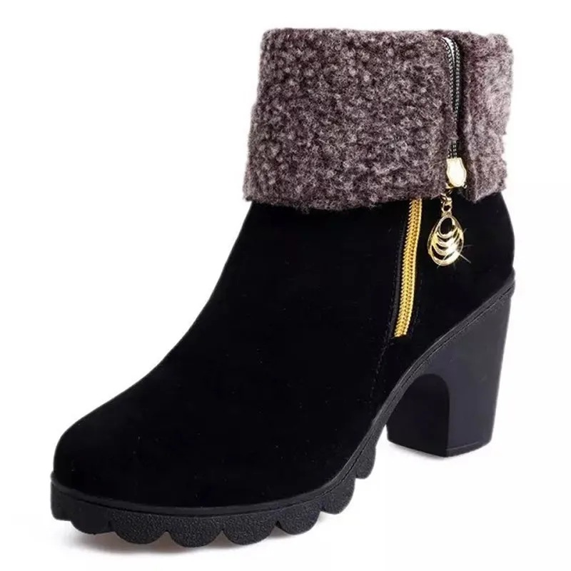 

Shoes Woman Autumn and Winter Models Side Zipper Boots Women's Two Styles Non-slip Thick with Snow Boots Women Shoes Woman