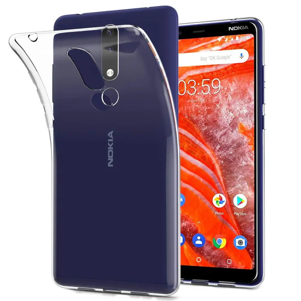 Ультратонкий чехол для Nokia 3 1 Plus TA-1104 2018 задняя крышка прозрачный мягкий