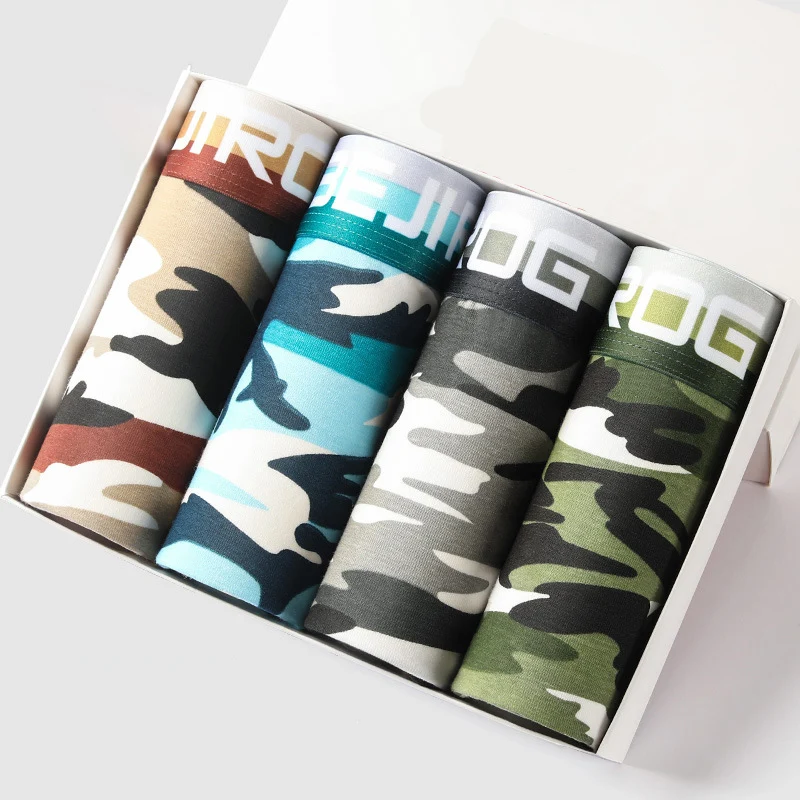 Panties Mens 4Pcslot Male Panties Modal Men's Underwear Boxers Breathable Print Flexible Shorts Boxer Plus Size Underpants 4