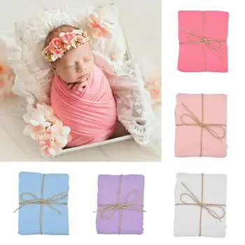 

50*150cm Photography Wrap Super Soft Stretch Newborn Blanket Baby Photo Shooting Props Newborn Swaddle Photography Accessories