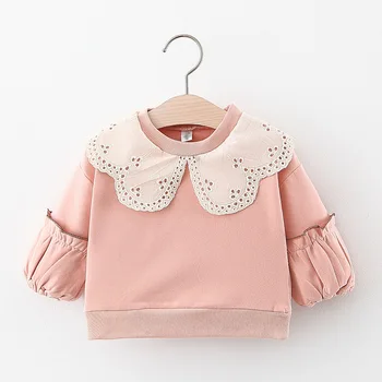 

Spring Children's Wear Hollow Lace Collar T Shirt 2020 Children's T-shirt Wholesale