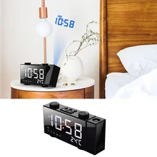 Новинка, умный будильник, проекционные часы, лазерные многофункциональные цифровые часы, FM радио, Светодиодные проекционные часы, будильник