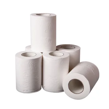 

10 Rolls 4 Layer Toilet Tissue Bathroom Roll Toilet Paper Soft Skin-friendly Paper Towels Home Rolling Paper for Office Hotel