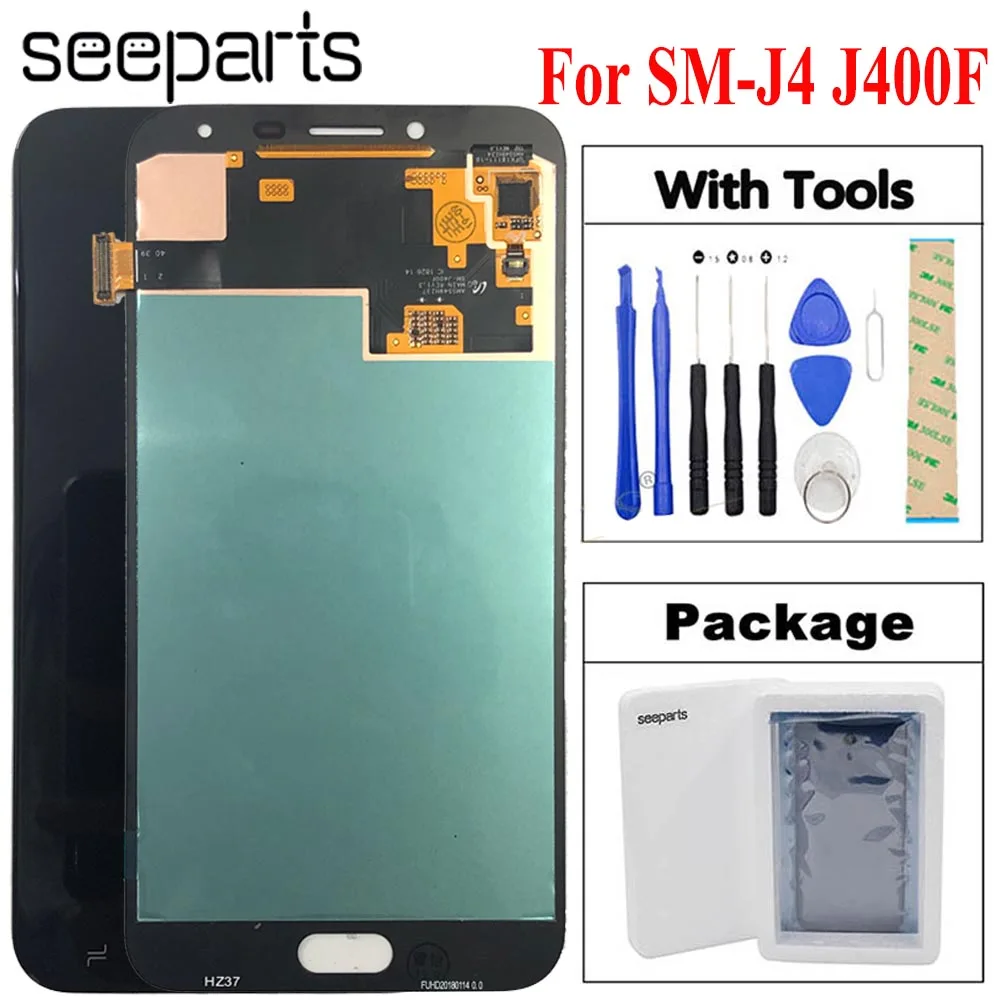Супер AMOLED lcd для samsung Galaxy J4 J400 J400F J400G/DS SM-J400F ЖК-дисплей кодирующий преобразователь сенсорного экрана в сборе Замена