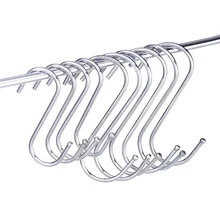 

S Hook Hanger Stainless Steel Kitchen Bedroom Multi-function Railing S Hanger Hook Rack Clasp Holder Hooks Hanging Storage Tools