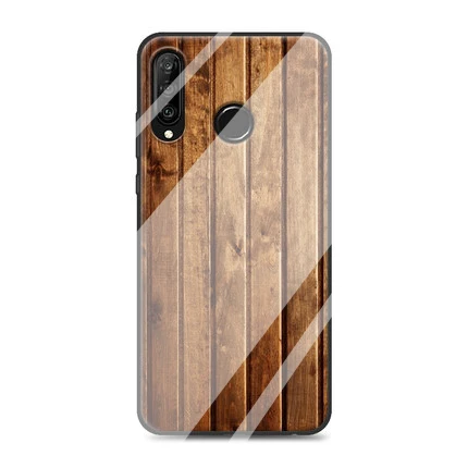 Чехол Nova4E 4 e из закаленного стекла с деревянным камнем и рисунком для телефона huawei Nova 4E 4e Защитный чехол противоударный - Цвет: A6