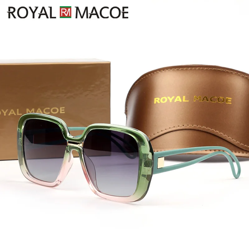 

ROYAL MACOE Luxury Ladies Design Hd Polarized Sunglasses Women Oversized Square Gradient Sun Glasses Female Eyewear Oculos Uv400