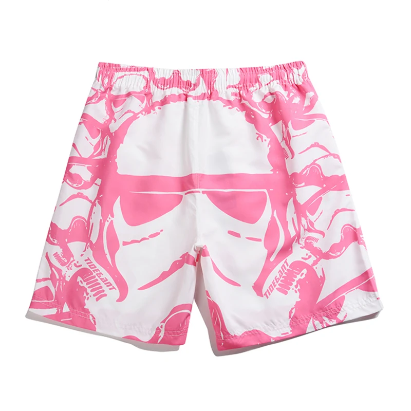 

2020 New Men's Alien Printed Board Shorts Pink Beach Pants M-4XL Bermuda Masculina Plus Size Swim Shorts Quick Dry Surfing Short