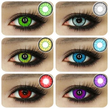 

1 Pair Beautiful Pupil Eye Cosmetic Colorful Contact Lenses Halloween Cosplay Lenses Crazy Lens for Eyes