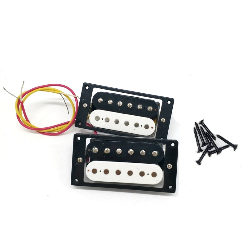 

Replacement Double Coil Humbucker Pickups for Electric Guitar Parts White+Black