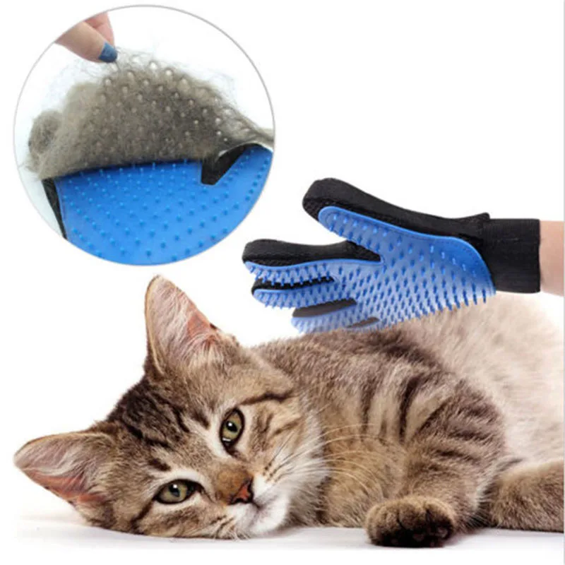 Guante de aseo para mascotas, cepillo de silicona para perros y gatos, peine, guantes de pelo desodorizados, suministros para limpieza de mascotas, guante de peines para gatos