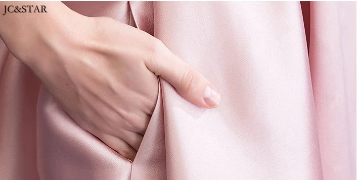 Vestidos de invitada de boda, новинка, атласное платье трапециевидной формы с короткими рукавами и жемчугом, розовое платье подружки невесты, robe de soiree longue brautjungfernkleid