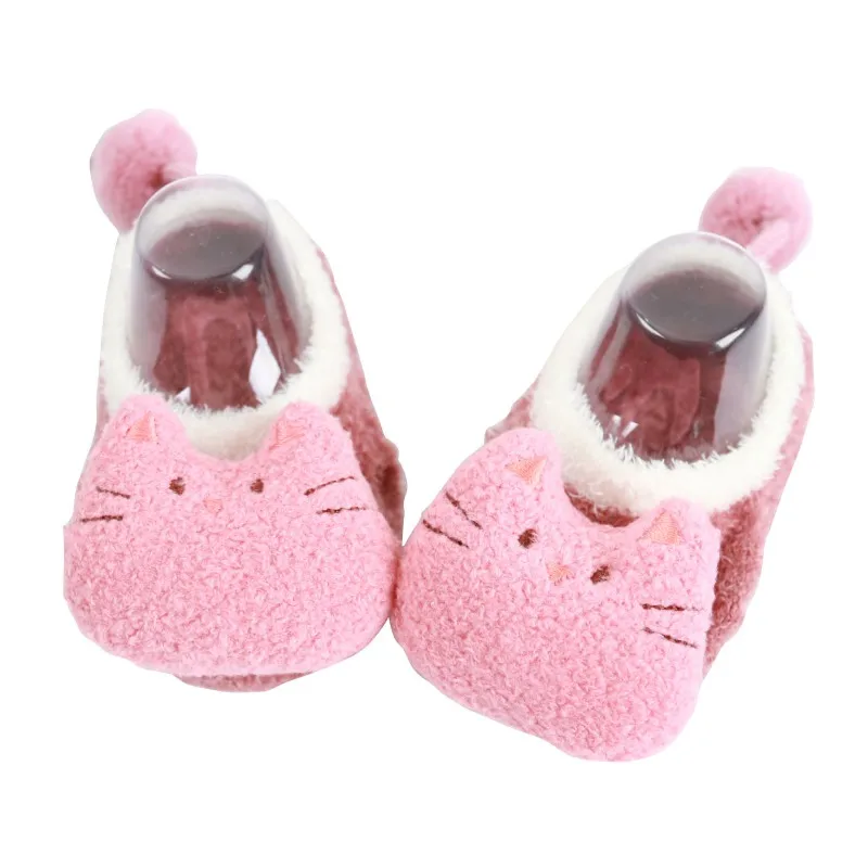 Носки с рисунком лисы для новорожденных на весну-осень милые носки из кораллового флиса с рисунком из мультфильма Meias, мягкие носки для маленьких мальчиков, носки для маленьких девочек, Лидер продаж - Цвет: Розовый