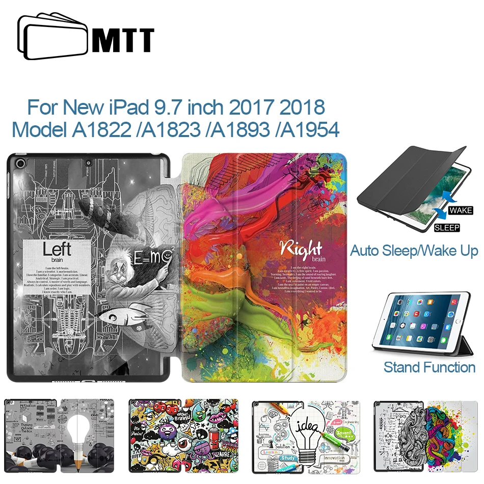 

MTT Tablet Case For iPad 9.7 inch 2017 2018 Slim PU Leather Magnetic Flip Smart Protective funda Coque a1822 a1823 a1893 a1954