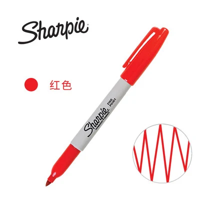 red 1 шт. Sharpie 31993 экологически чистый мелкий точечный Перманентный маркер 1 мм беспыльный маркер 21 цвет на выбор - Цвет: red