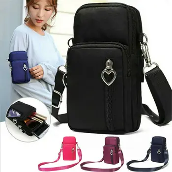 

New women's mobile phone shoulder bag canvas solid Messenger bag portable casual handbag purse