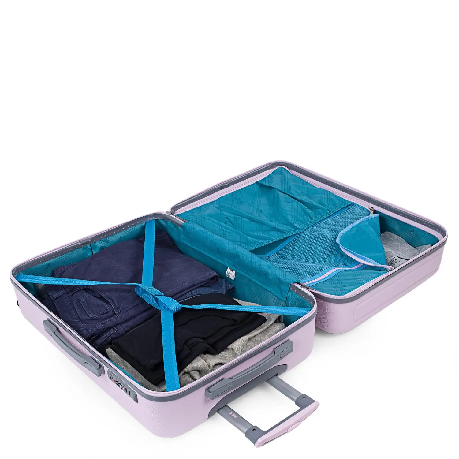 Skpat Monaco набор из 2 чемоданов для путешествий с Puero USB 4 двойными колесами ABS супер светильник 175015