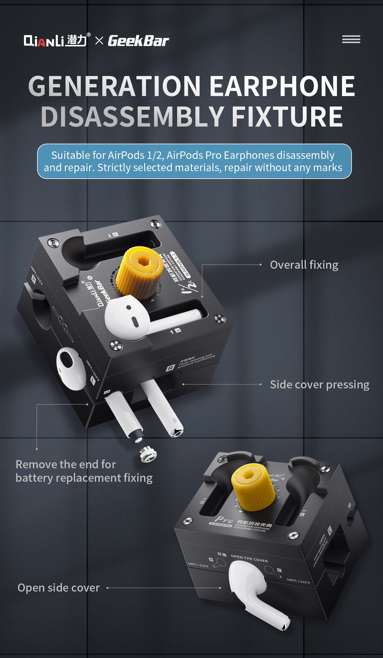 Are Geek Bars Refillable QianLi X GeekBar Earphone Disassembly Fixture Set  (AirPods 1 / 2 / Pro Geek Bar Price Australia