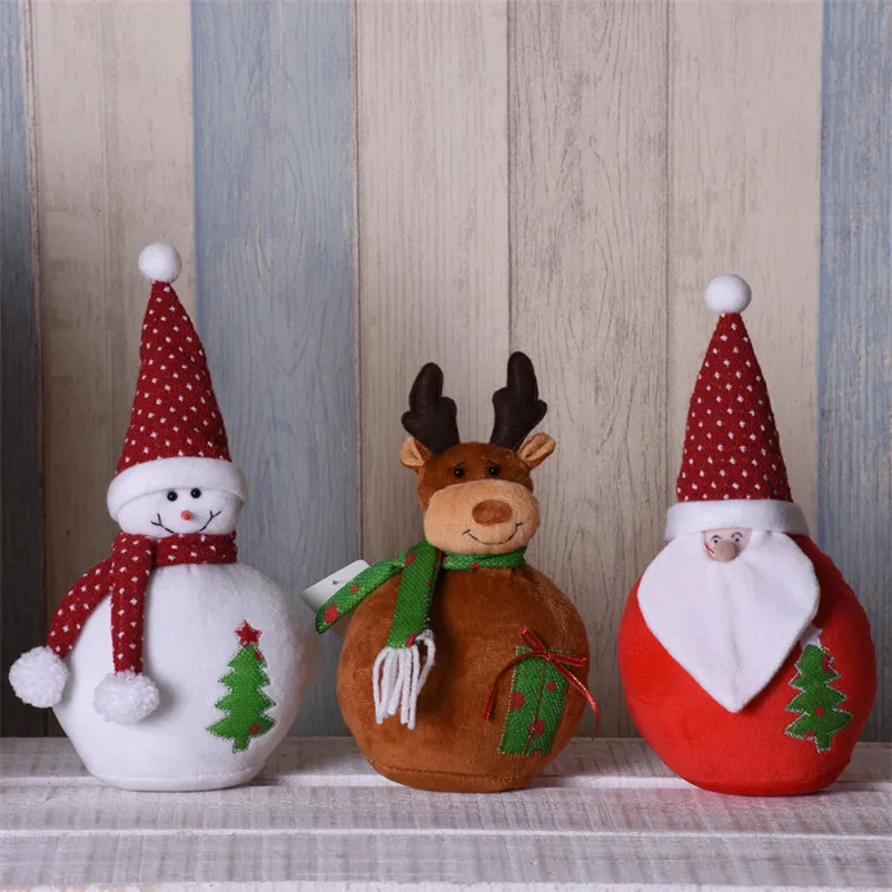 

Xmas Decor Santa Claus Snowman Elk Figures Christmas Decorations for Home Standing Doll Festival New Year Merry Christmas Gifts