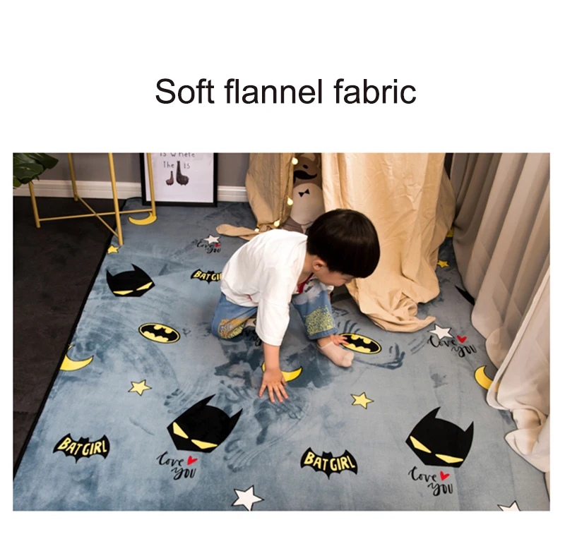 Детский коврик для ползания с мультяшным рисунком, толстый игровой коврик, Коралловое Флисовое одеяло для спальни, татами, нескользящий коврик для гостиной