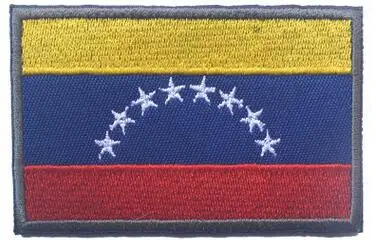 Криатрил Америка Флаги стран Мексика пуерто-Рико Аргентина Соединенные Штаты, Канада Бразилия El Salvador вышитые нашивки значки - Цвет: Venezuela