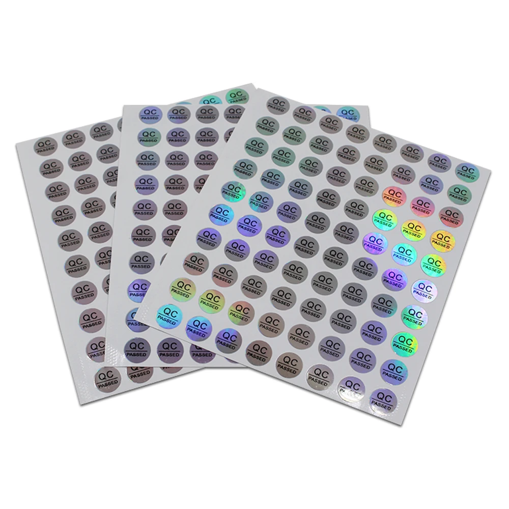 

80 sheets/lot Laser Color Round Oval Self Adhesive Sticker Label Tag with QC PASS PASSED Printing Printed Coated Paper Ellipse