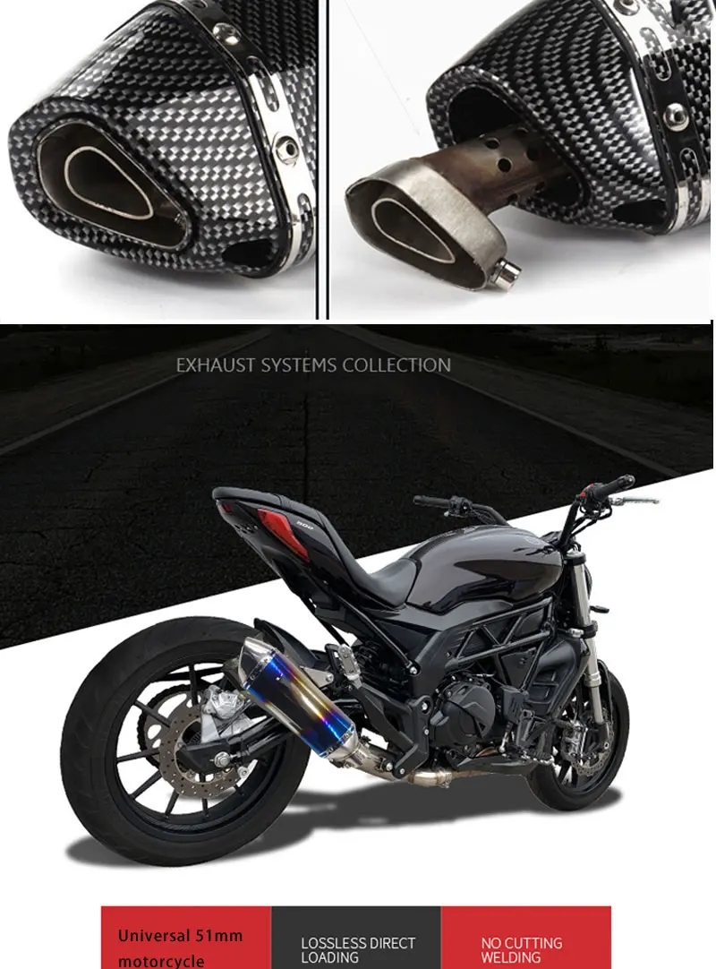 51 мм Глушитель для мотоцикла escape moto с db killer выхлопные системы для honda benelli msx125 nmax