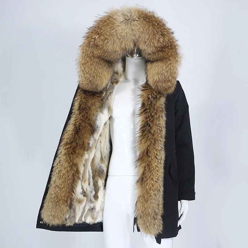 

MENINA BONITA 2022 New Men Winter Jacket Long Parka Natural Real Raccoon Fox Fur Coat Collar Hooded Rabbit Liner Streetwear Warm