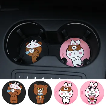 

Cartoon Silicone Non-slip Car Mug Coaster Car Cup Holder Car Water Bottle Mat Cute Animals Mug Cushion Pad Car Decor Accessories