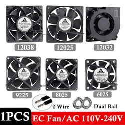 Gdstime ventilador de refrigeración sin escobillas, dispositivo de doble rodamiento de bolas EC, CA 110V, 115V, 120V, 220V, 240V, 2 pines, 80mm x 25mm, 92mm, 120mm, 60, 1 ud.