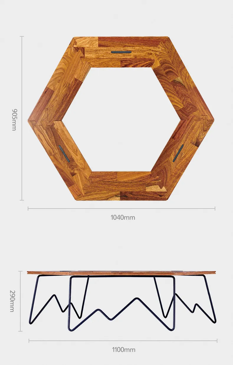Naturehike стол для пикника простой сплайсинга гриль для пикника стол Семейный Кемпинг путешествия шестиугольный стол из цельного дерева складные столы