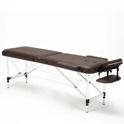 Складной красота кровать Профессиональный портативный спа массажные столы легкий складной с сумкой салон мебель алюминиевый сплав - Цвет: dark khaki