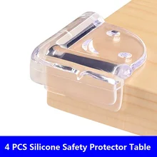4 шт Детские силиконовые прозрачные защитные углы для стола, защита для детей, защита от антиколлизии, углы