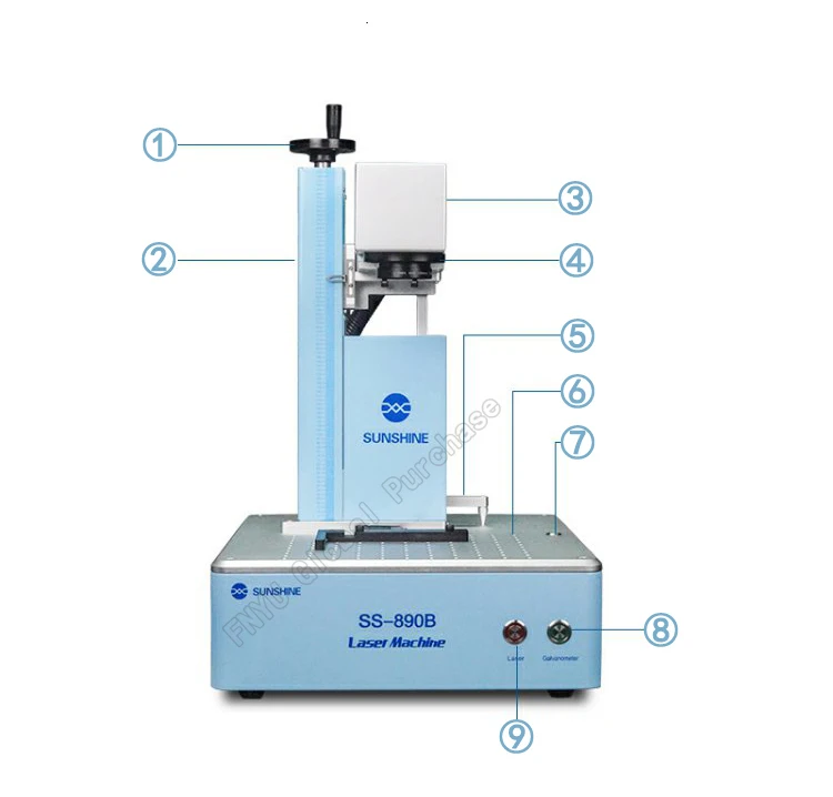 SUNSHINE SS-890B 20 Вт волоконная Лазерная рамка удаление маркировочная гравировальная машина удаление экрана Интеллектуальный диапазон для ремонта мобильных устройств