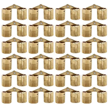 

12 Pieces of 10mm Brass Mirror Tube Cabinet Furniture Hinge 180 Degree Opening Angle