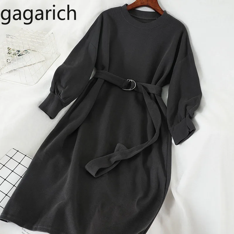 

Gagarich Dress Women Knitted Korean Casual O-neck Long Sleeve Solid Loose Thin Midi Warm Autumn Winter Dresses Vestidos