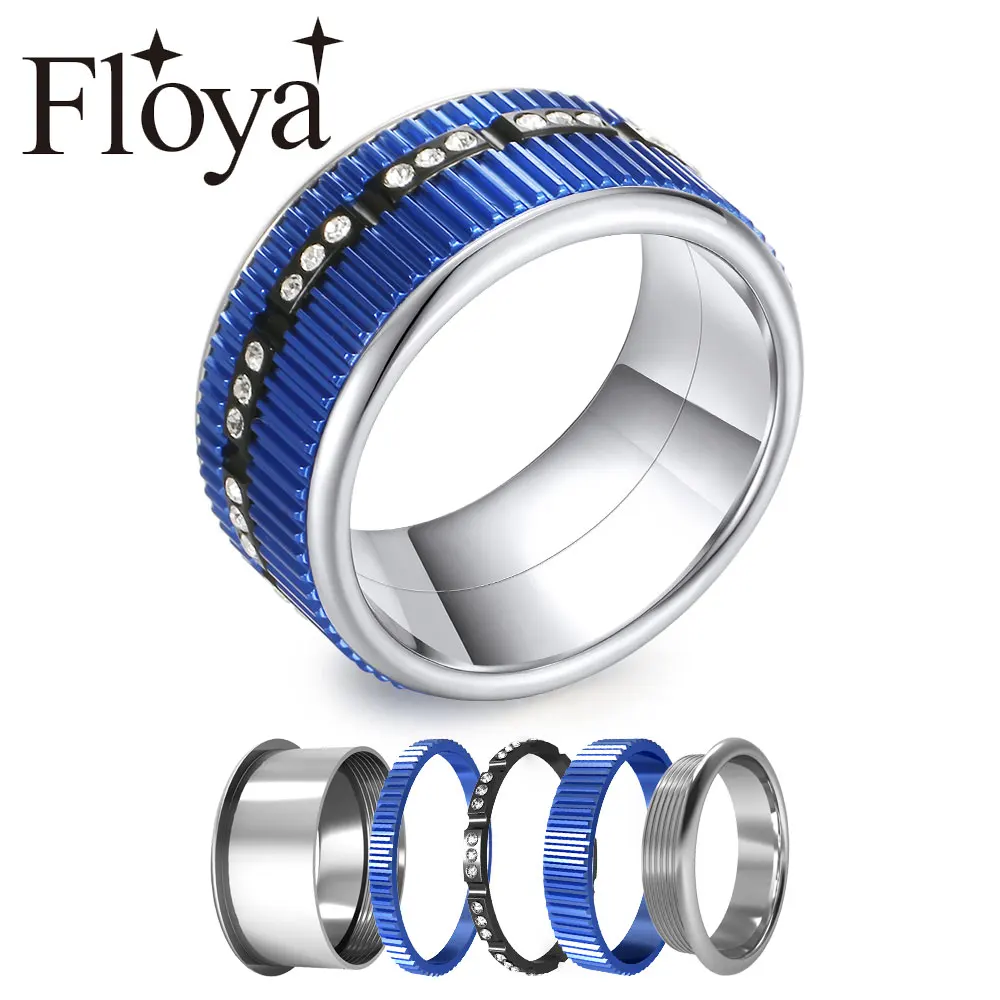 Набор поворотных колец Floya модные женские кольца из нержавеющей стали