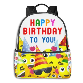 

2020 Hot Sale Women Men Unisex Happy Birthday Kids Party Backpack New Trend Teenager School Bag Couples Back Pack Travel Bag