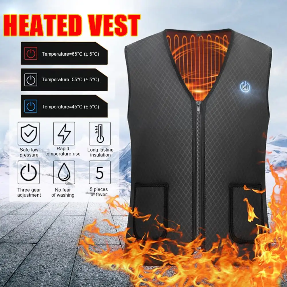 

Electric Women's warm vest Jacket Heated Washable USB Infrared Hunting Vest Men's Warm Vest Thermal Clothing Outdoor Hiking