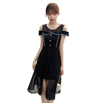 

Maternity Nursing Dress OL Fashion Off Shoulder Breastfeeding Mesh Dresses Plus Size for Pregnant Women Summer Elegant Clothes